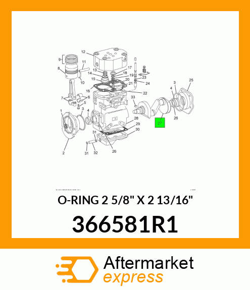 O-RING 2 5/8" X 2 13/16" 366581R1