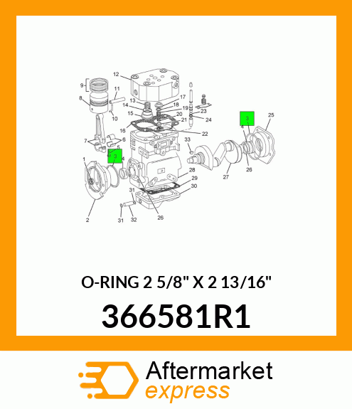 O-RING 2 5/8" X 2 13/16" 366581R1