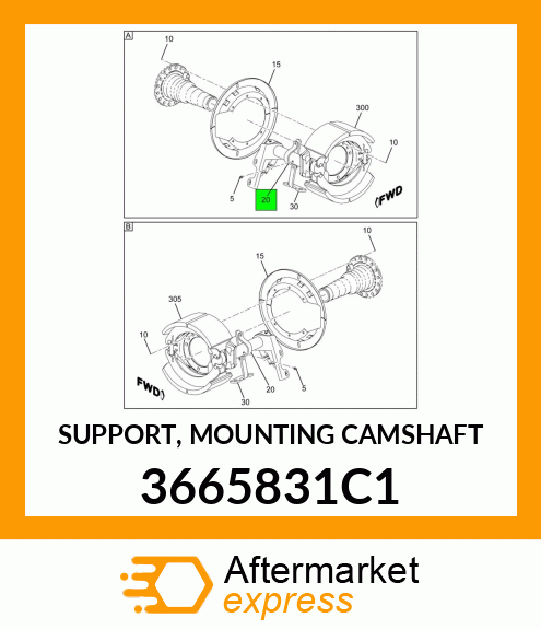 SUPPORT, MOUNTING CAMSHAFT 3665831C1