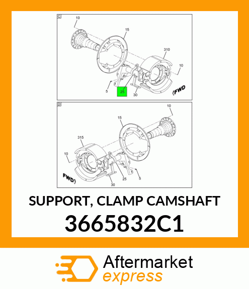 SUPPORT, CLAMP CAMSHAFT 3665832C1