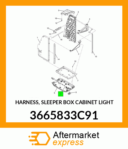 HARNESS, SLEEPER BOX CABINET LIGHT 3665833C91