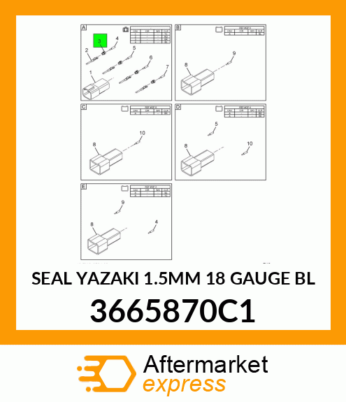 SEAL YAZAKI 1.5MM 18 GAUGE BL 3665870C1