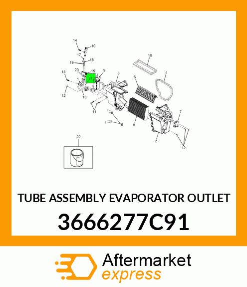 TUBE ASSEMBLY EVAPORATOR OUTLET 3666277C91