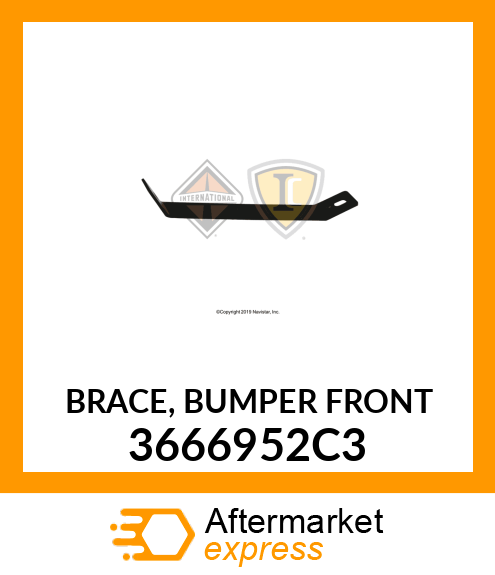 BRACE, BUMPER FRONT 3666952C3