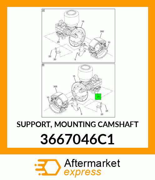 SUPPORT, MOUNTING CAMSHAFT 3667046C1