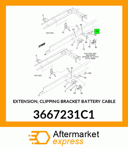 EXTENSION, CLIPPING BRACKET BATTERY CABLE 3667231C1