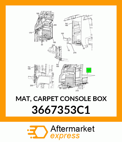 MAT, CARPET CONSOLE BOX 3667353C1