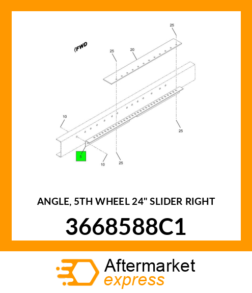 ANGLE, 5TH WHEEL 24" SLIDER RIGHT 3668588C1