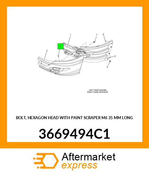 BOLT, HEXAGON HEAD WITH PAINT SCRAPER M6 35 MM LONG 3669494C1