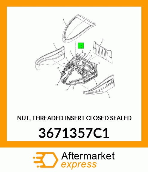 NUT, THREADED INSERT CLOSED SEALED 3671357C1