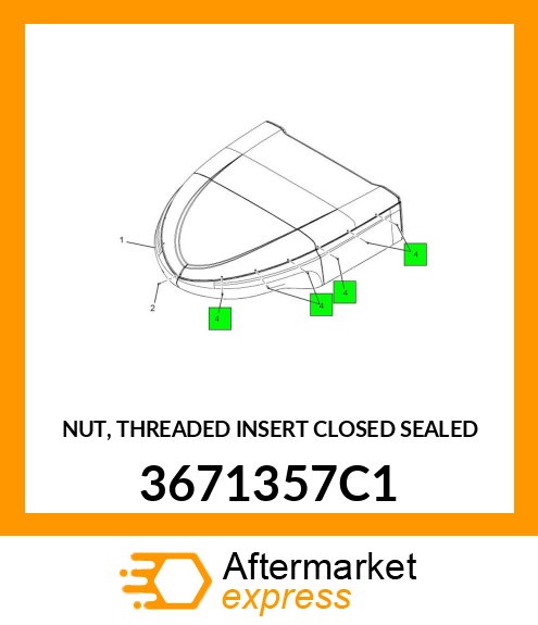 NUT, THREADED INSERT CLOSED SEALED 3671357C1