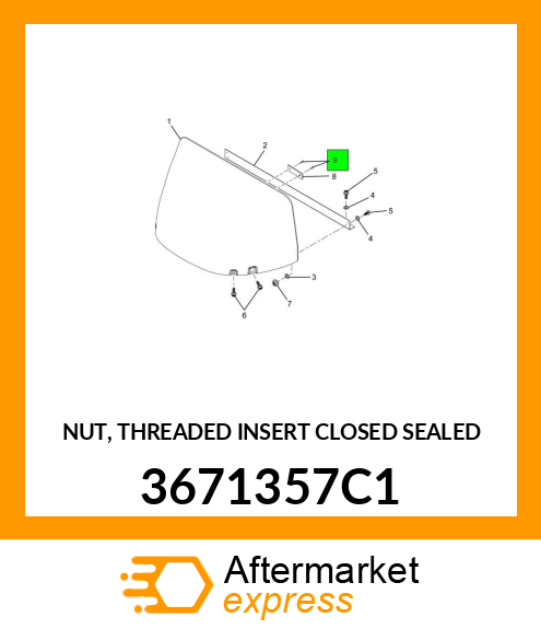 NUT, THREADED INSERT CLOSED SEALED 3671357C1