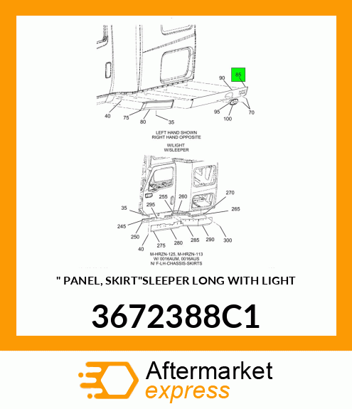 " PANEL, SKIRT"SLEEPER LONG WITH LIGHT 3672388C1