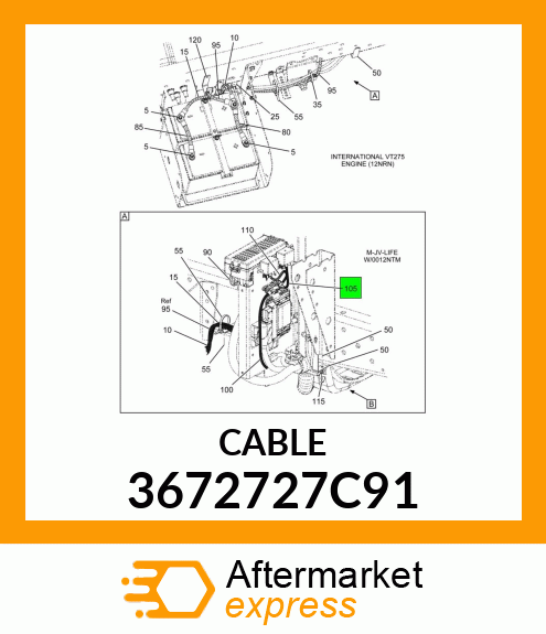 CABLE ASSEMBLY, BATTERY POWER-MEGAFUSE 3672727C91