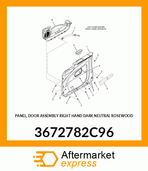 PANEL, DOOR ASSEMBLY RIGHT HAND DARK NEUTRAL ROSEWOOD 3672782C96