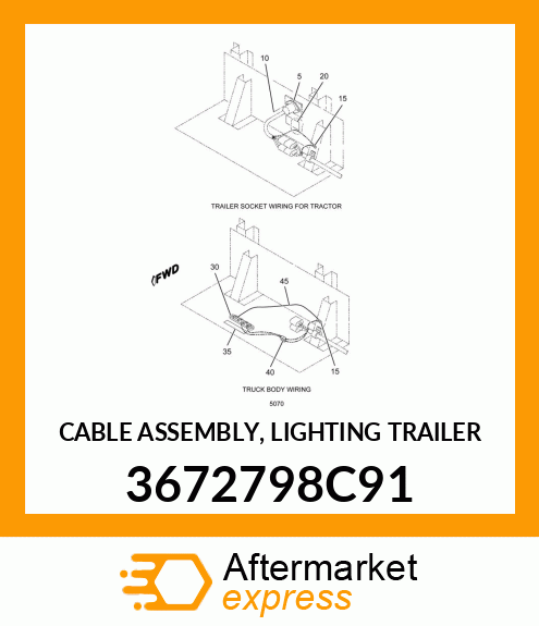 CABLE ASSEMBLY, LIGHTING TRAILER 3672798C91