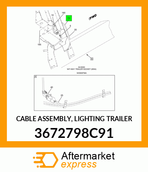 CABLE ASSEMBLY, LIGHTING TRAILER 3672798C91