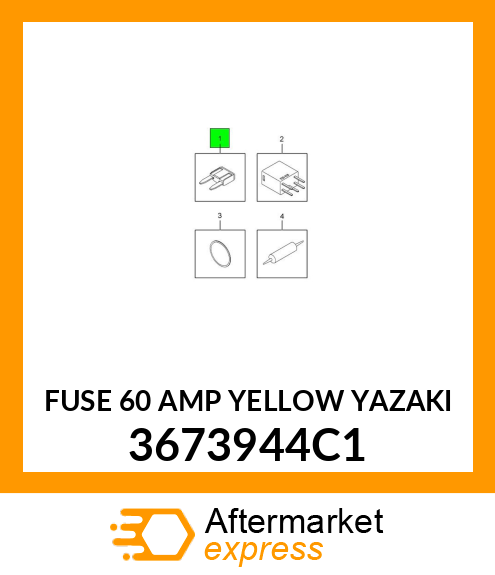 FUSE 60 AMP YELLOW YAZAKI 3673944C1