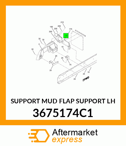 SUPPORT MUD FLAP SUPPORT LH 3675174C1