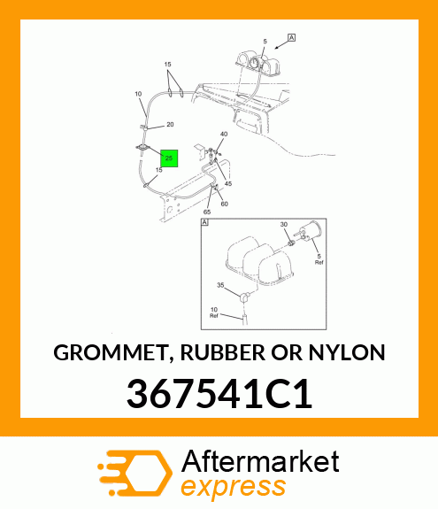 GROMMET, RUBBER OR NYLON 367541C1