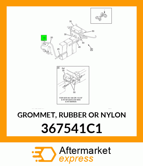 GROMMET, RUBBER OR NYLON 367541C1