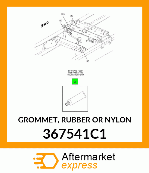 GROMMET, RUBBER OR NYLON 367541C1