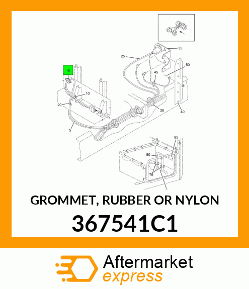 GROMMET, RUBBER OR NYLON 367541C1