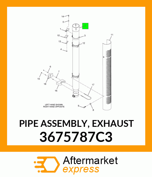 PIPE ASSEMBLY, EXHAUST 3675787C3
