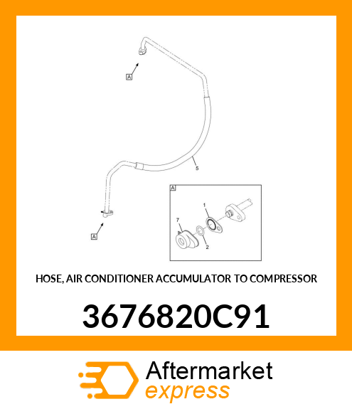 HOSE, AIR CONDITIONER ACCUMULATOR TO COMPRESSOR 3676820C91