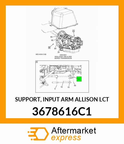 SUPPORT, INPUT ARM ALLISON LCT 3678616C1