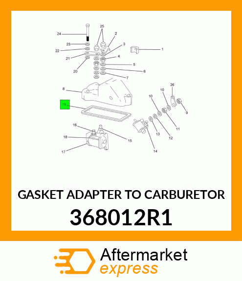 GASKET ADAPTER TO CARBURETOR 368012R1