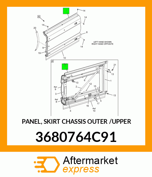 PANEL, SKIRT CHASSIS OUTER /UPPER 3680764C91