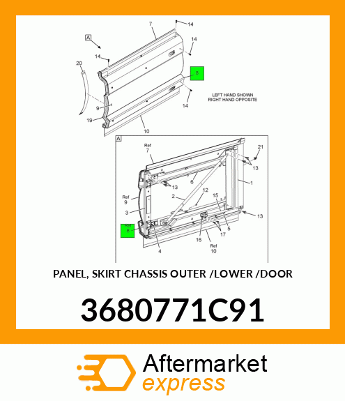 PANEL, SKIRT CHASSIS OUTER /LOWER /DOOR 3680771C91