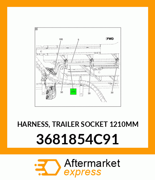 HARNESS, TRAILER SOCKET 1210MM 3681854C91