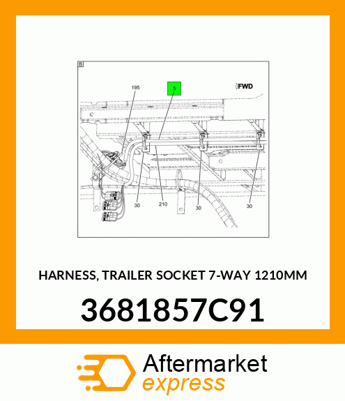 HARNESS, TRAILER SOCKET 7-WAY 1210MM 3681857C91