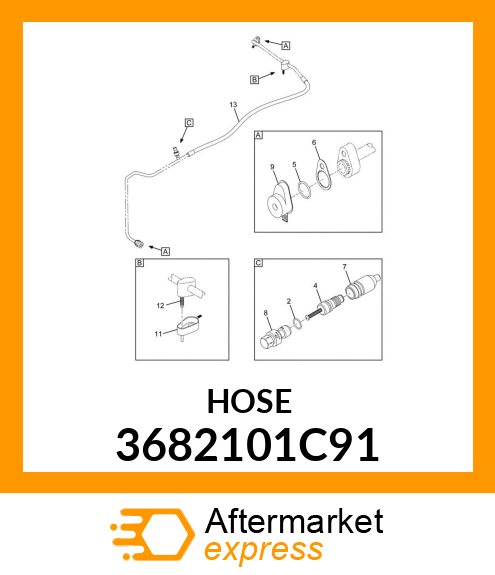 HOSE ASSEMBLY, AIR CONDITIONER CONDENSER TO EVAPORATOR 3682101C91