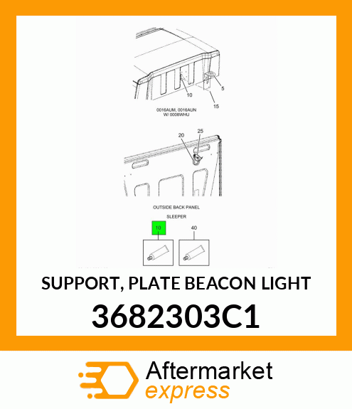 SUPPORT, PLATE BEACON LIGHT 3682303C1