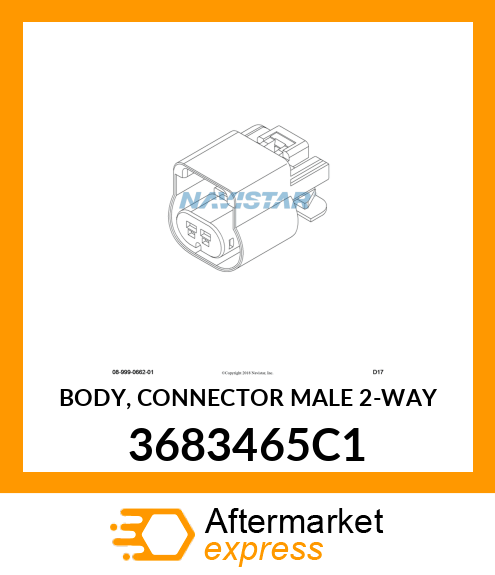 BODY, CONNECTOR MALE 2-WAY 3683465C1