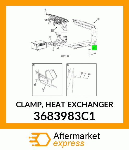 CLAMP, HEAT EXCHANGER 3683983C1