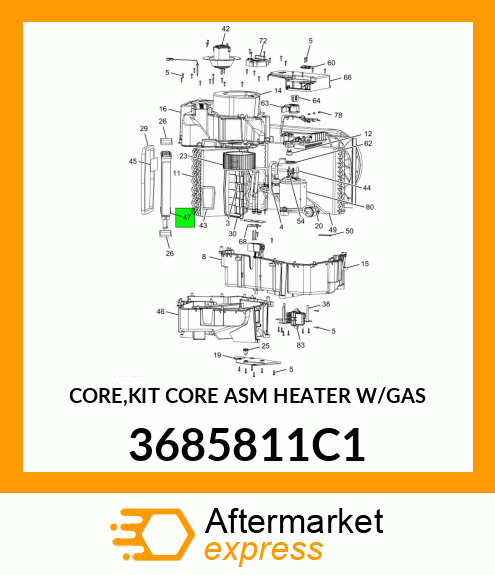 CORE,KIT CORE ASM HEATER W/GAS 3685811C1