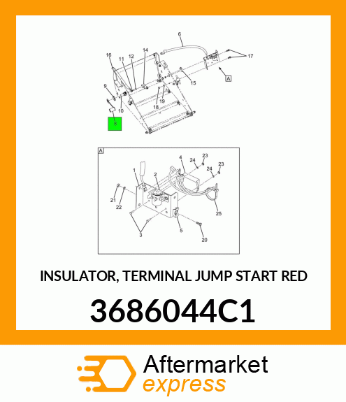 INSULATOR, TERMINAL JUMP START RED 3686044C1