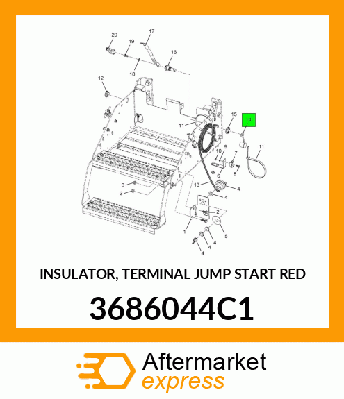 INSULATOR, TERMINAL JUMP START RED 3686044C1