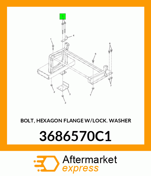 BOLT, HEXAGON FLANGE W/LOCK WASHER 3686570C1