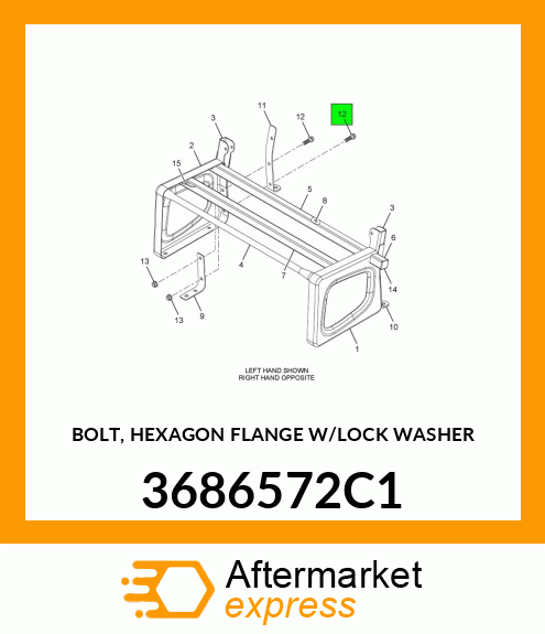 BOLT, HEXAGON FLANGE W/LOCK WASHER 3686572C1