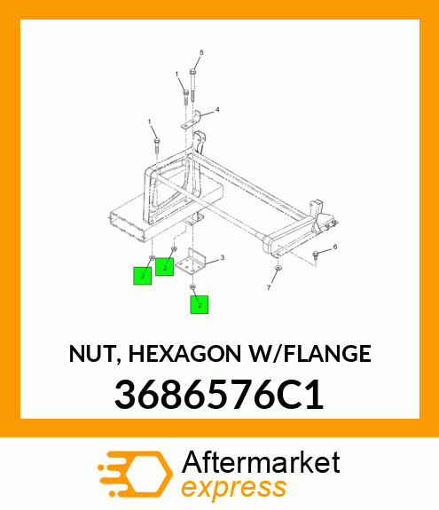 NUT, HEXAGON W/FLANGE 3686576C1