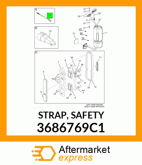 STRAP, SAFETY 3686769C1