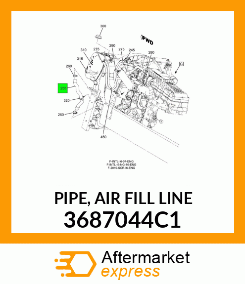 PIPE, AIR FILL LINE 3687044C1