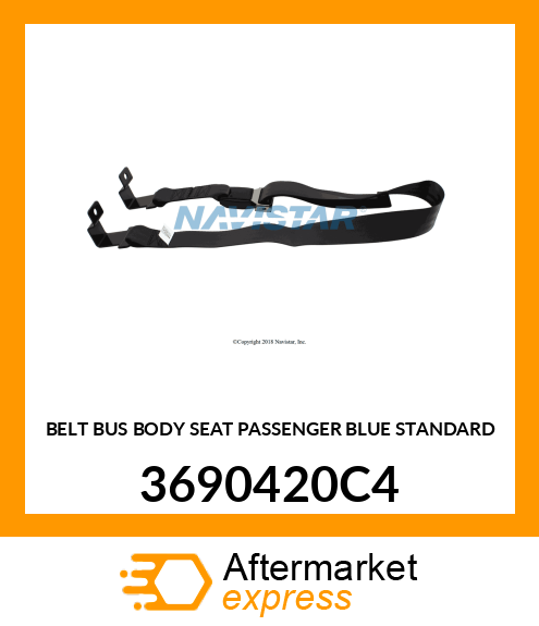 BELT BUS BODY SEAT PASSENGER BLUE STANDARD 3690420C4