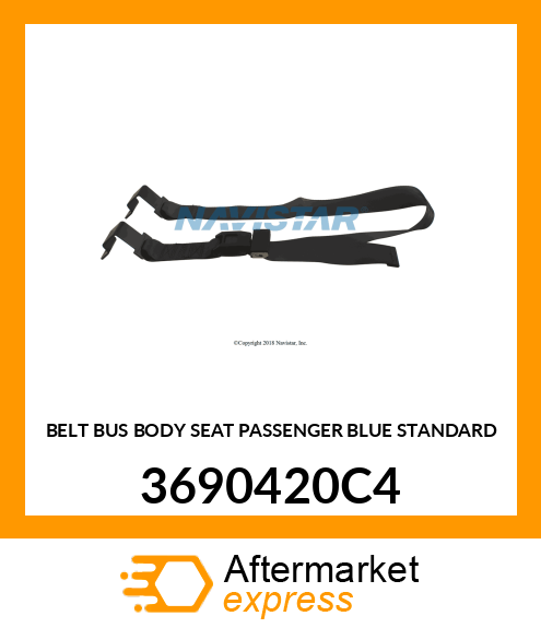 BELT BUS BODY SEAT PASSENGER BLUE STANDARD 3690420C4