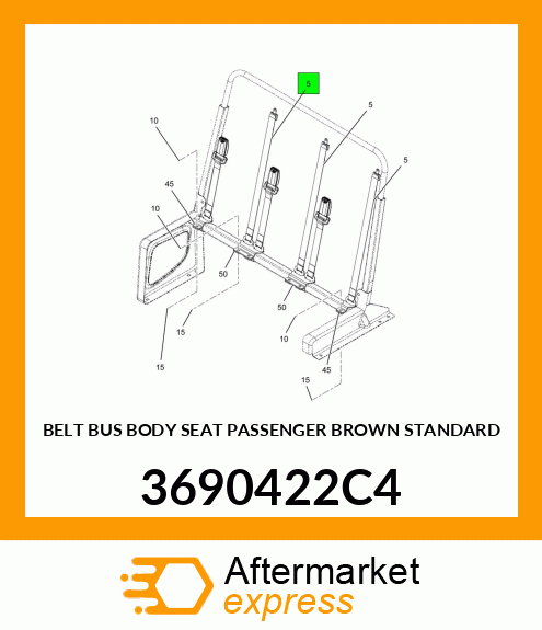 BELT BUS BODY SEAT PASSENGER BROWN STANDARD 3690422C4